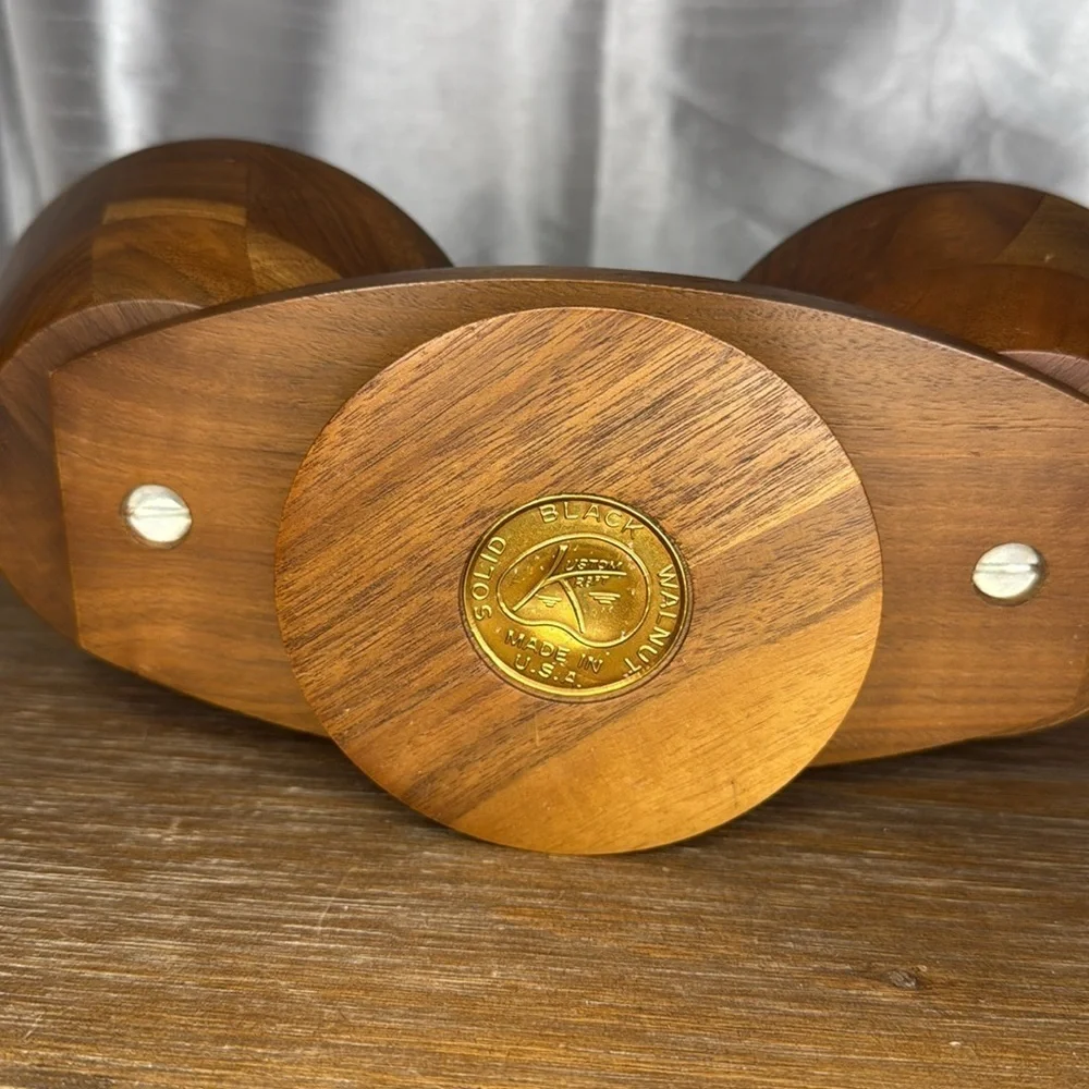Kustom Kraft Lazy Susan Solid Black Walnut Serving Bowls